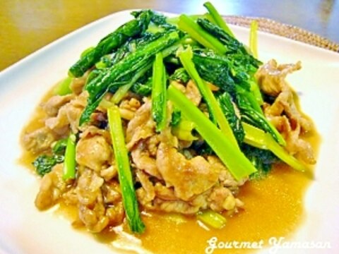 小松菜をたくさん食べよう♪豚肉のオイスター炒め